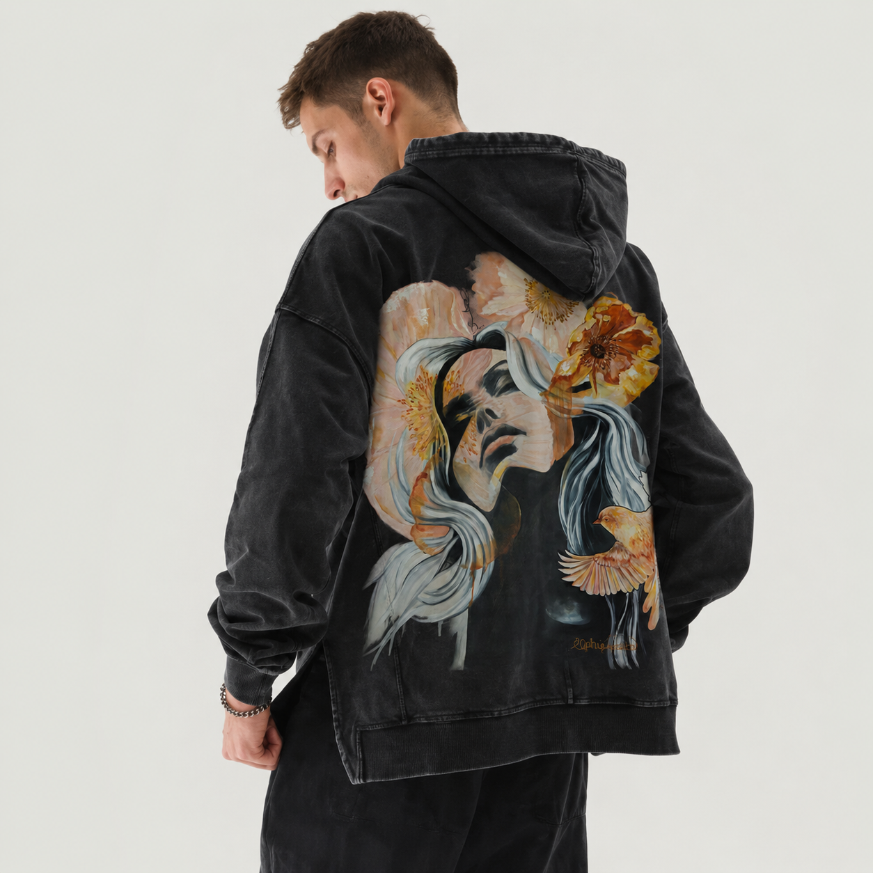 Hoodies Back print TURTLE NECK